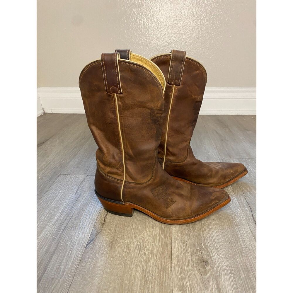 Nocona Texas Tech Red Raiders College Cowboy Boots Women's Size 8.5 B USA